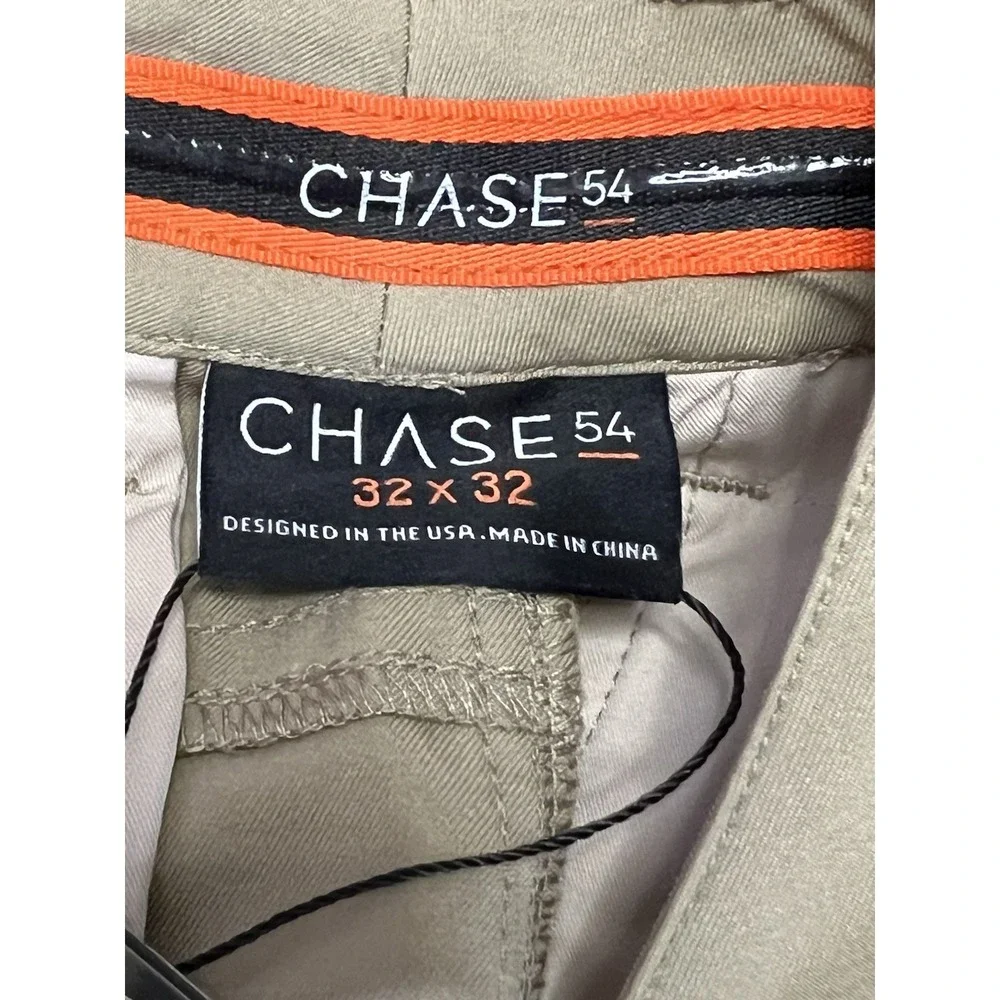 Chase 54 Men's Pioneer Pants Khaki Size 32x32 Dryfuze Wicking Golf Relaxed‎ NWT